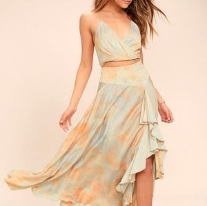 Free People Gardenia Print Two-piece Dress 🧡💙🧡